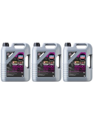 Liqui Moly 3729 5W-30 Top Tec 4500 Motoröl 3x 5 = 15 Liter