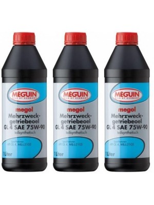 Meguin megol 4867 Mehrzweck-Getriebeöl GL4 SAE 75W-90 3x 1l = 3 Liter