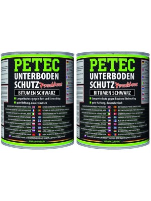 Petec Unterbodenschutz Bitumen Pinseldose schwarz 1000ml 2x 1l = 2 Liter