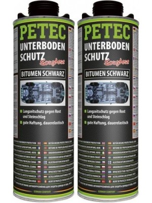 Petec Unterbodenschutz Bitumen Saugdose schwarz 1000ml 2x 1l = 2 Liter