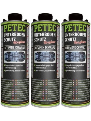 Petec Unterbodenschutz Bitumen Saugdose schwarz 1000ml 3x 1l = 3 Liter