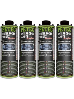 Petec Unterbodenschutz Bitumen Saugdose schwarz 1000ml 4x 1l = 4 Liter