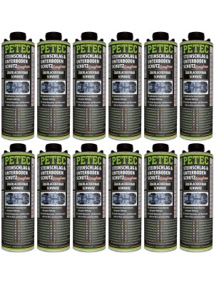 Petec Unterbodenschutz, Überlackierbar schwarz 1000ml Saugdose 12x1l=12 Liter