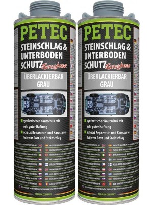 Petec Unterbodenschutz, Überlackierbar grau 1000ml Saugdose 2x 1l = 2 Liter