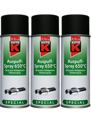 Auto-K Special Auspuffspray 650°C schwarz, 3x 400 Milliliter