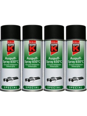 Auto-K Special Auspuffspray 650°C schwarz, 4x 400 Milliliter