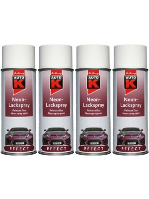 Auto-K Effect Neon-Lackspray weiß, 4x 400 Milliliter