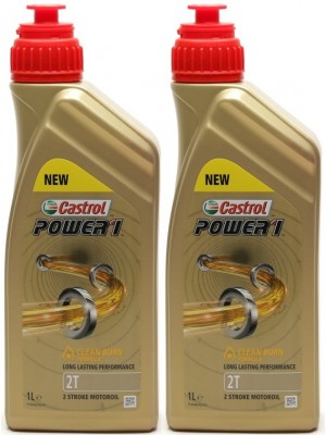 Castrol Power 1 2T teilsynthetisches Motorrad Motoröl 2x 1l = 2 Liter