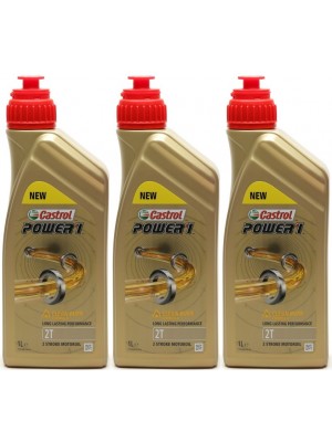 Castrol Power 1 2T teilsynthetisches Motorrad Motoröl 3x 1l = 3 Liter