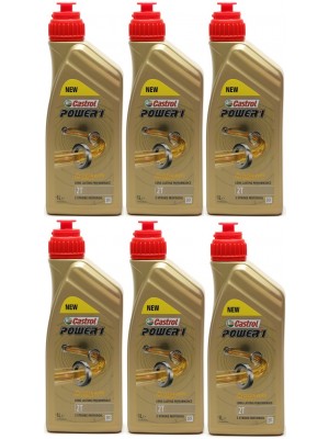 Castrol Power 1 2T teilsynthetisches Motorrad Motoröl 6x 1l = 6 Liter