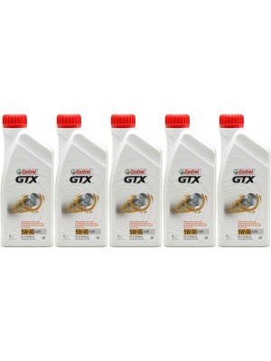 Castrol GTX 5W-40 A3/B4 Motoröl 5x 1l = 5 Liter