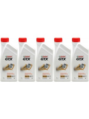 Castrol GTX 5W-40 A3/B4 Motoröl 5x 1l = 5 Liter