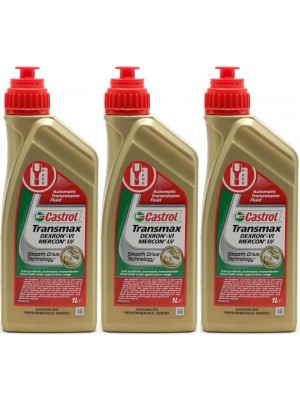 Castrol Transmax Dexron-VI Mercon LV Automatik Getriebeöl 3x 1l = 3 Liter