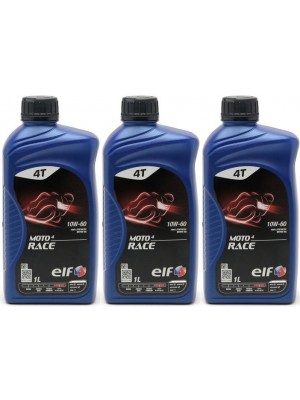 Elf Moto 4 Race 10W-60 4T Motorrad Motoröl 3x 1l = 3 Liter