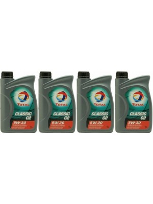 TOTAL Quartz Classic C2 5W-30 Motoröl 4x 1l = 4 Liter