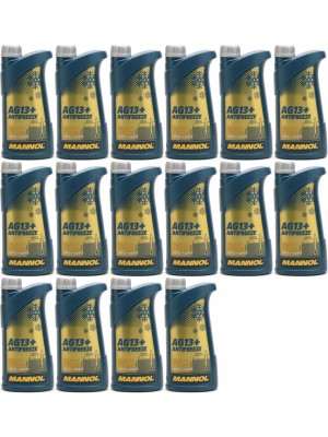 Mannol Kühlerfrostschutz Antifreeze AG13+ -40 Fertigmischung 16x 1l = 16 Liter