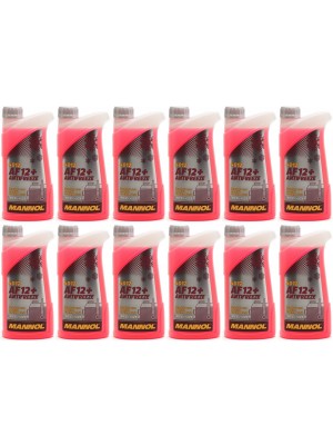 Mannol Kühlerfrostschutz Antifreeze AF12+ -40 Fertigmischung 12x 1l = 12 Liter