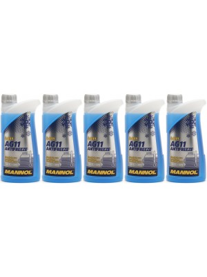 Mannol Kühlerfrostschutz Antifreeze AG11 -40 Fertigmischung 5x 1l = 5 Liter