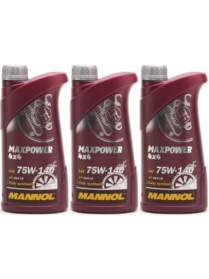 MANNOL Maxpower 4x4 75W-140 API GL 5 LS 3x 1l = 3 Liter