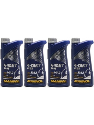 MANNOL 4-Takt Plus 10W-40 Motorrad Motoröl 4x 1l = 4 Liter