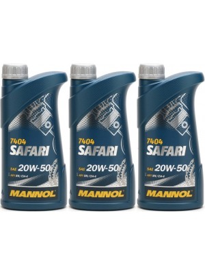 MANNOL Safari 20W-50 Motoröl 3x 1l = 3 Liter
