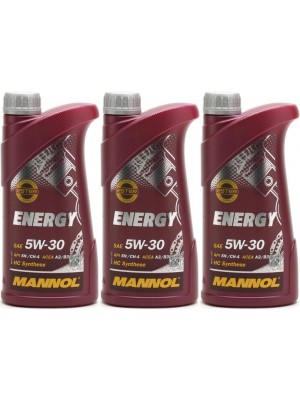 MANNOL Energy 5W-30 Motoröl 3x 1l = 3 Liter