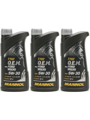 MANNOL 7707 O.E.M. 5W-30 Motoröl (Volvo/Ford) 3x 1l = 3 Liter