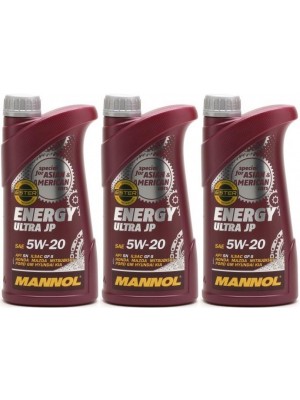 MANNOL Energy Ultra JP 5W-20 Motoröl 3x 1l = 3 Liter