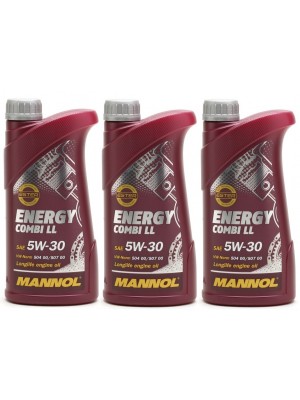 Mannol Energy Combi Longlife 5W-30 Motoröl 3x 1l = 3 Liter