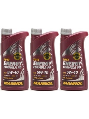 MANNOL Energy Formula PD 5W-40 Motoröl 3x 1l = 3 Liter