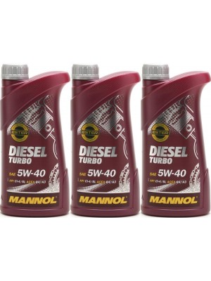 MANNOL Diesel Turbo 5W-40 Motoröl 3x 1l = 3 Liter