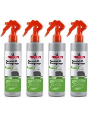 Nigrin Kunststoff-Tiefenpflege seidenmatt 4x 300 Milliliter