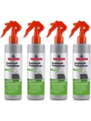 Nigrin Kunststoff-Tiefenpflege seidenmatt 4x 300 Milliliter