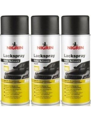 Nigrin Lackspray schwarz matt Spray 3x 400 Milliliter