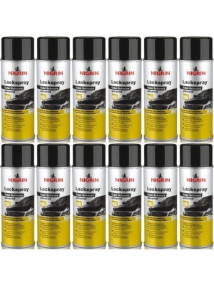 Nigrin Lackspray schwarz glänzend 12x 400 Milliliter