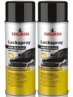 Nigrin Lackspray schwarz glänzend 2x 400 Milliliter