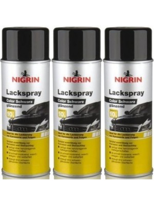 Nigrin Lackspray schwarz glänzend 3x 400 Milliliter