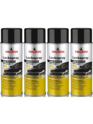 Nigrin Lackspray schwarz glänzend 4x 400 Milliliter