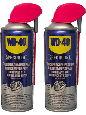 WD-40 SPECIALIST Smart Straw PTFE Trockenschmierspray 2x 400 Milliliter