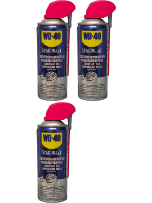 WD-40 SPECIALIST Smart Straw PTFE Trockenschmierspray 3x 400 Milliliter