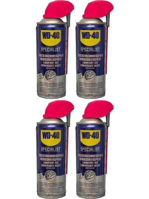 WD-40 SPECIALIST Smart Straw PTFE Trockenschmierspray 4x 400 Milliliter