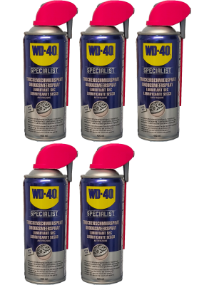 WD-40 SPECIALIST Smart Straw PTFE Trockenschmierspray 5x 400 Milliliter