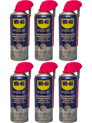 WD-40 SPECIALIST Smart Straw PTFE Trockenschmierspray 6x 400 Milliliter