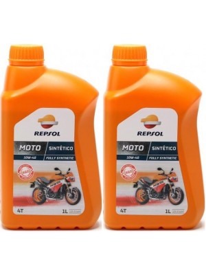 Repsol Motorrad Motoröl MOTO SINTETICO 4T 10W40 1 Liter 2x 1l = 2 Liter