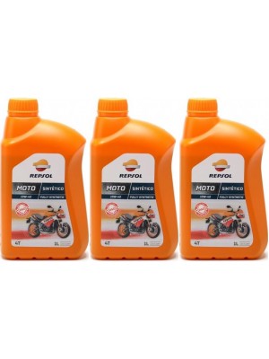 Repsol Motorrad Motoröl MOTO SINTETICO 4T 10W40 1 Liter 3x 1l = 3 Liter