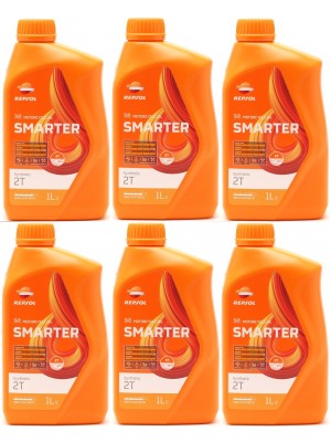 Repsol Motorrad Motoröl SMARTER Synthetic 2T 1 Liter 6x 1l = 6 Liter