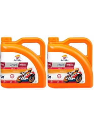 Repsol Motorrad Motoröl MOTO RACING 4T 10W40 2x 4l = 8 Liter