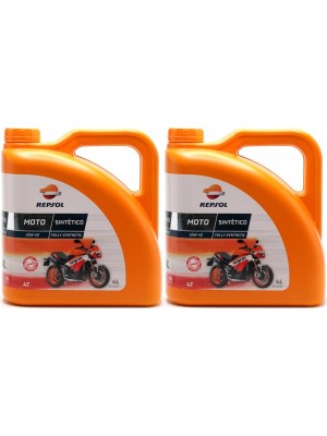 Repsol Motorrad Motoröl MOTO SINTETICO 4T 10W40 2x 4l = 8 Liter