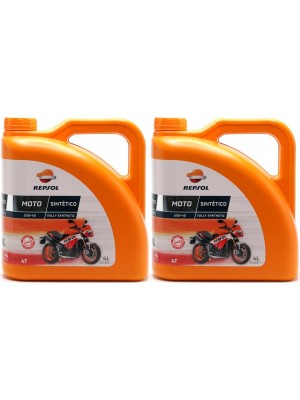 Repsol Motorrad Motoröl MOTO SINTETICO 4T 10W40 2x 4l = 8 Liter