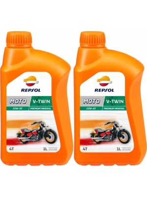 Repsol Motorrad Motoröl MOTO V-TWIN 4T 20W50 1 Liter 2x 1l = 2 Liter